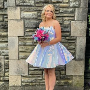 Homecoming/prom dress size 6 iridescent color.
